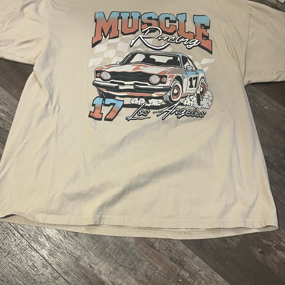Muscle Racing Beige T-Shirt